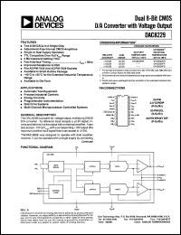 DAC8229FP datasheet: 0.3-17V; dual 8-bit CMOS D/A converter. For automatic test equipment, process/industrial controls, energy controls DAC8229FP