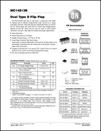 MC14013BFEL datasheet: Dual D Flip-Flop MC14013BFEL