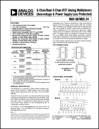 MUX24EQ datasheet: 36V; 25mA; 8-channel/dual 4-chan JFET analog multiplexer. For geometry correction in high-resolution CRT displays MUX24EQ