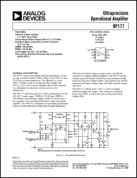 OP177GP datasheet: 22V; 500mW; ultraprecision operational amplifier OP177GP