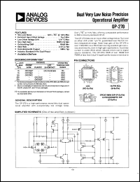 OP270EZ datasheet: 18V; 25mA; dual very low-noise precision operational amplifier OP270EZ