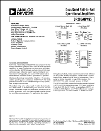 OP295GP datasheet: 18V; dual/quad rail-to-rail operational amplifier. For battery-operated instrumentation OP295GP