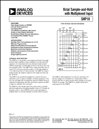 SMP18FP datasheet: 0.3-17V; 20mA; octal sample-and-hold with miltiplexed input. For multiple path timing deskew foe ATE, memory programmers, mass flow/process control systems SMP18FP