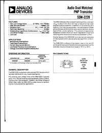 SSM2220P datasheet: 36V; 20mA; audio dual matched PNP transistor SSM2220P