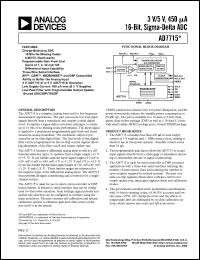 AD7715AN-5 datasheet: 0.3-7V; 450mW; CMOS, 450uA, 16-bit, sigma-delta ADC AD7715AN-5