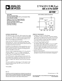 AD7896AN datasheet: 0.3-7V; 450mW; 12-bit, ADC AD7896AN