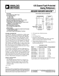 ADG508FBRN datasheet: 44V; 4/8-channel fault-protected analog multiplexer. For existing multiplexer applications and new designs requiring multiplexer functions ADG508FBRN