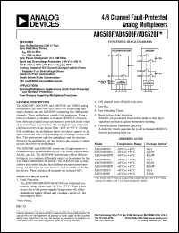 ADG528FBN datasheet: 44V; 4/8-channel fault-protected analog multiplexer. For existing multiplexer applications and new designs requiring multiplexer functions ADG528FBN