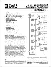 SSM2160S-REEL datasheet: 18V; 6/4-channel, serial input master/balance volume control. For home theater receivers, surround sound decoders SSM2160S-REEL