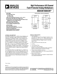 ADG439FBR datasheet: 44V; 20-40mA; high performance 4/8-channel fault-protected analog multiplexer ADG439FBR