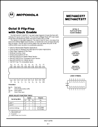MC74AC377ML2 datasheet: Octal D Flip Flop with Clock Enable MC74AC377ML2