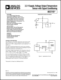 AD22103KT datasheet: 10V; voltage output temperature sensor with signal conditioning. For computers and portable electronic equipment AD22103KT