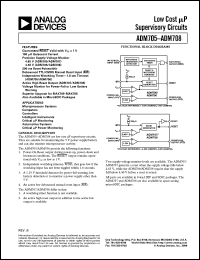 ADM707AN datasheet: 0.3-6V; low cost supervisory circuit. For microprocessor systems ADM707AN