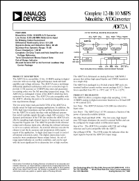 AD872AJE datasheet: Complete 12-bit 10MSPS monolithic A/D converter AD872AJE