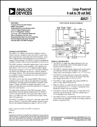 EVAL-AD421EB datasheet: 0.5V; 450-670mW; loop-powered 4mA to 20mA DAC EVAL-AD421EB