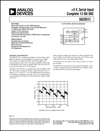 DAC8512FS datasheet: 0.3-10V; 50mA; serial input complete 12-bit DAC. For portable instrumentation DAC8512FS