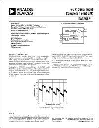 DAC8512GBC datasheet: 0.3-10V; 50mA; serial input complete 12-bit DAC. For portable instrumentation DAC8512GBC