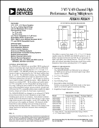 ADG609BN datasheet: 13V; 20-40mA; 4/8-channel high performance analog multiplexer ADG609BN