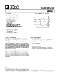 ADG436BR datasheet: 44V; 20-40mA; dual SPDT switch. For audio and video swithcing and battery powered systems ADG436BR