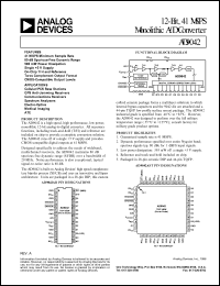 AD9042ST/PCB datasheet: 0-7V; 20mA; 12-bit, 41 MSPS monolithic A/D converter. For cellular/PCS base stations, GPS anti-jamming receivers AD9042ST/PCB