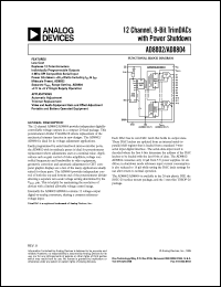 AD8802AN datasheet: 0.3-8V; 0.9-1.3W; 12-channel, 8-bit trimDAC with power shutdown. For automatic adjustment, trimmer replacement AD8802AN