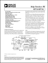 AD7730BN datasheet: 0.3-7V; 450mW; 16-bit, bridge transducer ADC. For weigh scales, pressure measurement AD7730BN