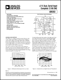 AD8303AN datasheet: 0.3-8V; 50mA; dual, serial input complete 12-bit DAC. For portable communications, digitally controlled calibration AD8303AN