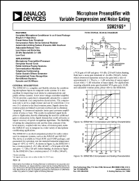SSM2165-1P datasheet: 10V; 700mW; microphone preamplifier with variable compression and noise gating. For microphone preamplifier/processor, computer sound cards, public address/paging systems SSM2165-1P