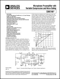 SSM2166P datasheet: 10V; 700mW; microphone preamplifier with variable compression and noise gating. For microphone preamplifier/processor, computer sound cards, public address/paging systems SSM2166P