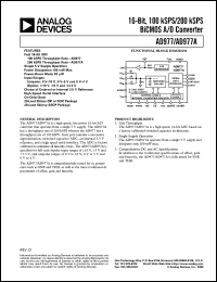 AD977BR datasheet: 25V; 700mW; 16-bit, 100kSPS/200kSPS BiCMOS A/D converter AD977BR