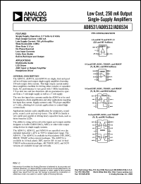 AD8534AR datasheet: 7V; low, 250mA output single-supply amplifier. For multimedia audio, LCD driver AD8534AR