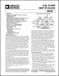 AD9760-EB datasheet: 10-bit, 125MSPS TxDAC D/A converter. For communications transmit channel: basestations, set top boxers, digital radio link AD9760-EB