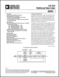 ADV601JS datasheet: Low cost multiformat video codec ADV601JS