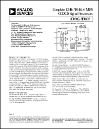 AD9805JS datasheet: Complete 12/10-bit 6MSPS CCD/CIS signal processor AD9805JS