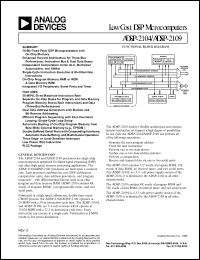 ADSP-2109KP-80 datasheet: 0.3-7V; dual, 12-bit, 40MSPS low cost DSP microcomputer ADSP-2109KP-80