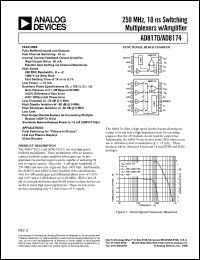AD8170AR-REEL datasheet: 12.6V; 250MHz, 10ns switching multiplexer w/amplifier. For pixel switching for picture-to-picture, LCD and plasma displayes and video routers AD8170AR-REEL