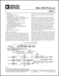 AD724JR datasheet: 6V; 800mW; 250MHz, RGB to NTSC/PAL encoder. For RGB to NTSC or PAL encoding AD724JR