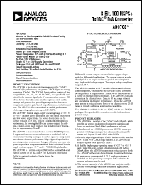 AD9708-EB datasheet: 8-bit, 100MSPS + TxDAC D/A converter. For communications, signal reconstruction, instrumnetations AD9708-EB