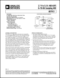 AD7813YR datasheet: 0.3-7V; 450mW; 8/10-bit sampling ADC AD7813YR