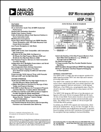 ADSP-2186BST-133 datasheet: Instruction rate:33.3MHz; DSP microcomputer ADSP-2186BST-133