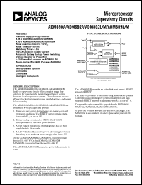 ADM692AARN datasheet: 0.3-6V; 400-500mW; microprocessor supervisory circuit. For microprocessor systems, computers, controllers, intelligent instrumnts ADM692AARN