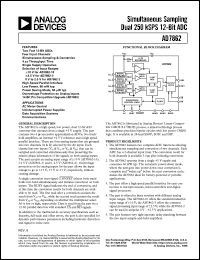 AD7862AR-10 datasheet: 0.3-7V; 450-670mW; simultaneous sampling dual 250kSPS 12-bit ADC. For AC motor control, uninterrupted power supplies, data acquisition systems, communications AD7862AR-10