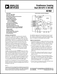 AD7862AN-10 datasheet: 0.3-7V; 450-670mW; simultaneous sampling dual 250kSPS 12-bit ADC. For AC motor control, uninterrupted power supplies, data acquisition systems, communications AD7862AN-10