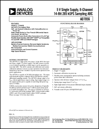 AD7856ARS datasheet: 0.3-7V; 450mW; 8-channel 14-bit 285kSPS sampling ADC AD7856ARS