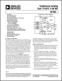 AD7863AR-10 datasheet: 0.3-7V; 450mW; simultaneous sampling dual 175kSPS 14-bit ADC. For AC motor control, inuterrupted power supplies AD7863AR-10