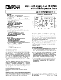 AD7816ARM datasheet: 0.3-7V; 450mW; single and 4-channel, 10-bit ADC with on-chip temperature sensor AD7816ARM