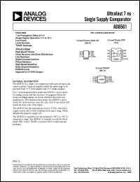 AD8561AR datasheet: 14V; ultrafast 7ns single supply comparator. For high speed timing, clock recovery and clock distribution AD8561AR