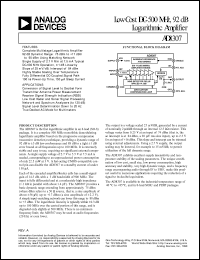 AD8307AN datasheet: 7.5V; low cost DC-500MHz, 92dB logarithmic amplifier AD8307AN