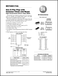 MC74HC174ADTEL datasheet: Hex D Flip-Flop with Common Clock and Reset MC74HC174ADTEL