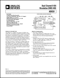 AD9281ARS datasheet: Dual channel, 8-bit resolution CMOS ADC AD9281ARS